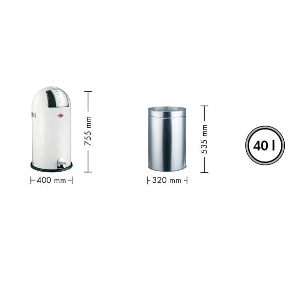 Wesco Kickboy Graphite Çöp Kovası - 40 L