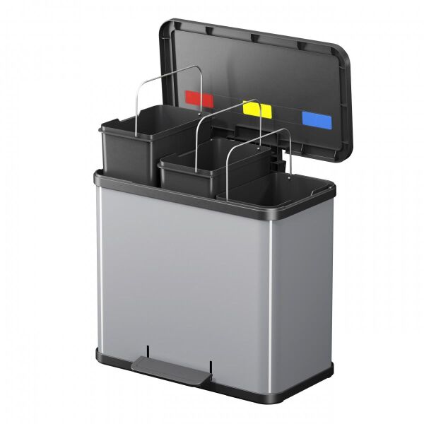 Hailo Öko Trio Plus L Gri Çöp Kovası - 27 L