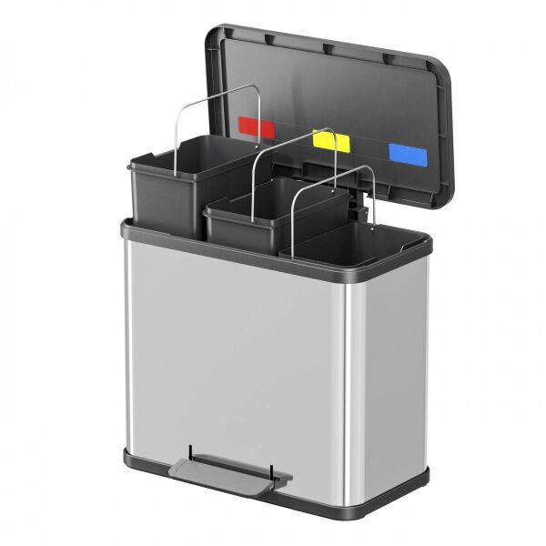 Hailo Öko Trio Plus L Paslanmaz Çelik Çöp Kovası - 27 L