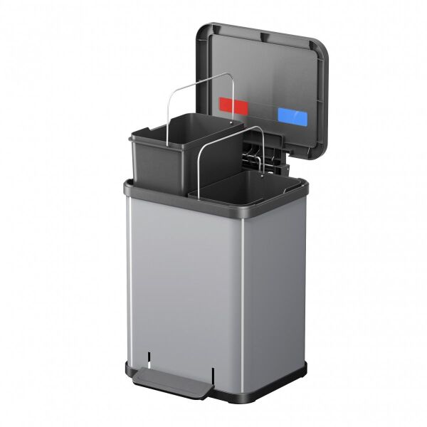 Hailo Öko Duo Plus M Gri Çöp Kovası - 18 L