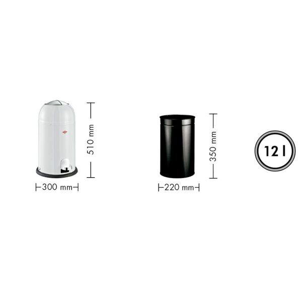 Wesco Kickmaster Jr. Graphite Matt Çöp Kovası - 12 L