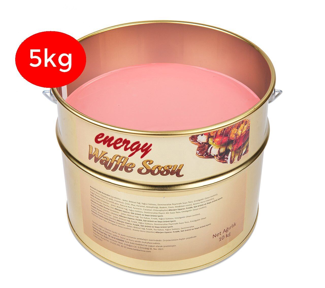 Energy Çilekli Waffle Sosu - 5 Kg